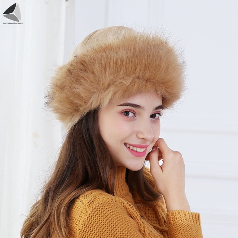 9523 Women\'s Girls Cute Fall Winter Cozy Fur Earflap Knitted Wool Ski Cap Women Cute Furry Knit Hat with Ear Flaps Warm Winter Kit Hat  main image 4