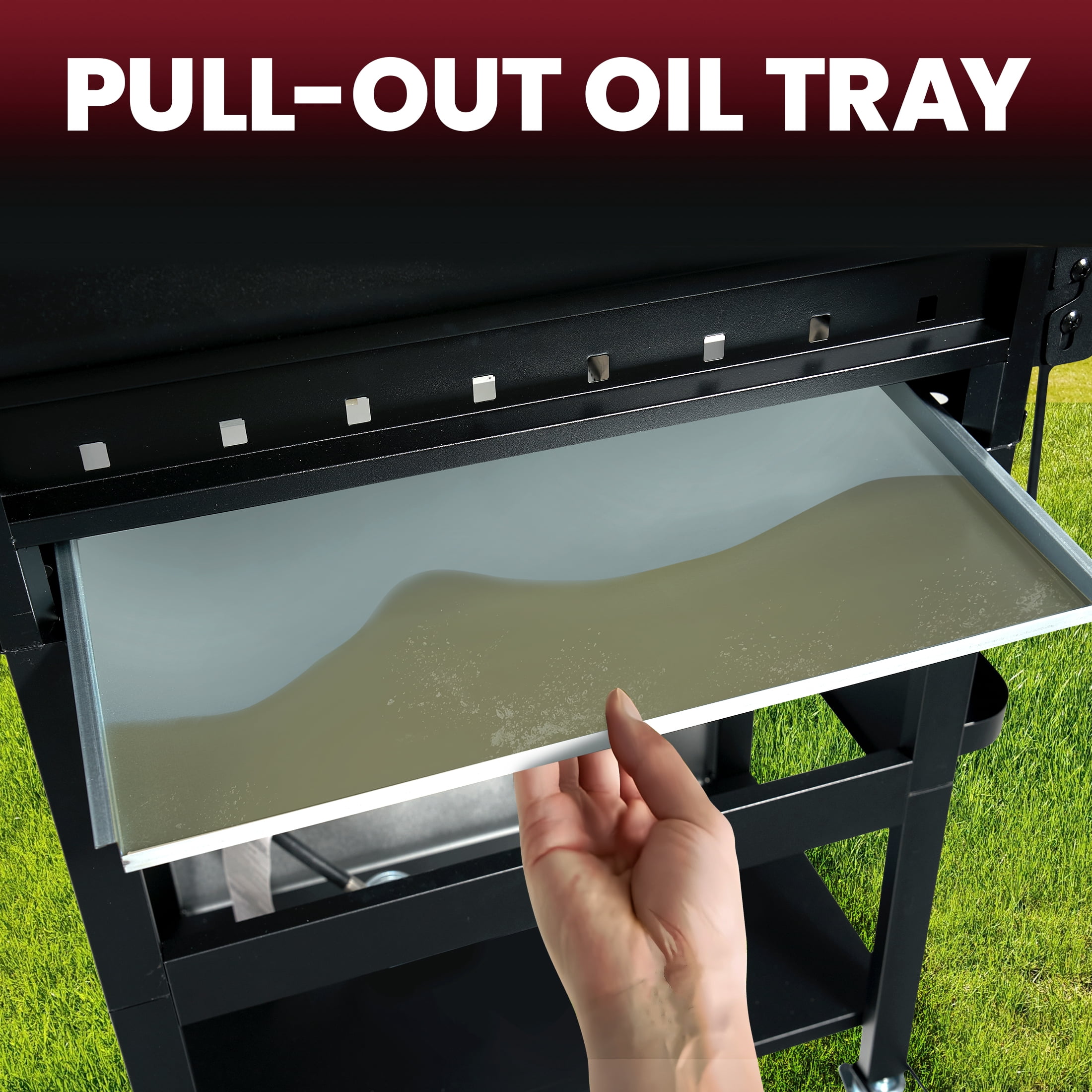 Enyopro 3-Burner Propane Gas Grill, 30000 BTU BBQ Grill with Foldable Side Table, Stainless Steel Warming Rack, Hooks, and Built-In Bottle Opener for Outdoor Barbecue