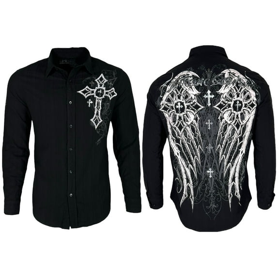 Xtreme Couture by Affliction Men's Button Down Shirt Darkness