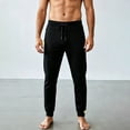 thumbnail image 4 of CUSTG Male Casual Pants Drawstring High Waist Cuffed Jogger Pants Slim Athletic Workout Trousers with Zipper Side Pockets For Running Minimalist Style Trousers, 4 of 6
