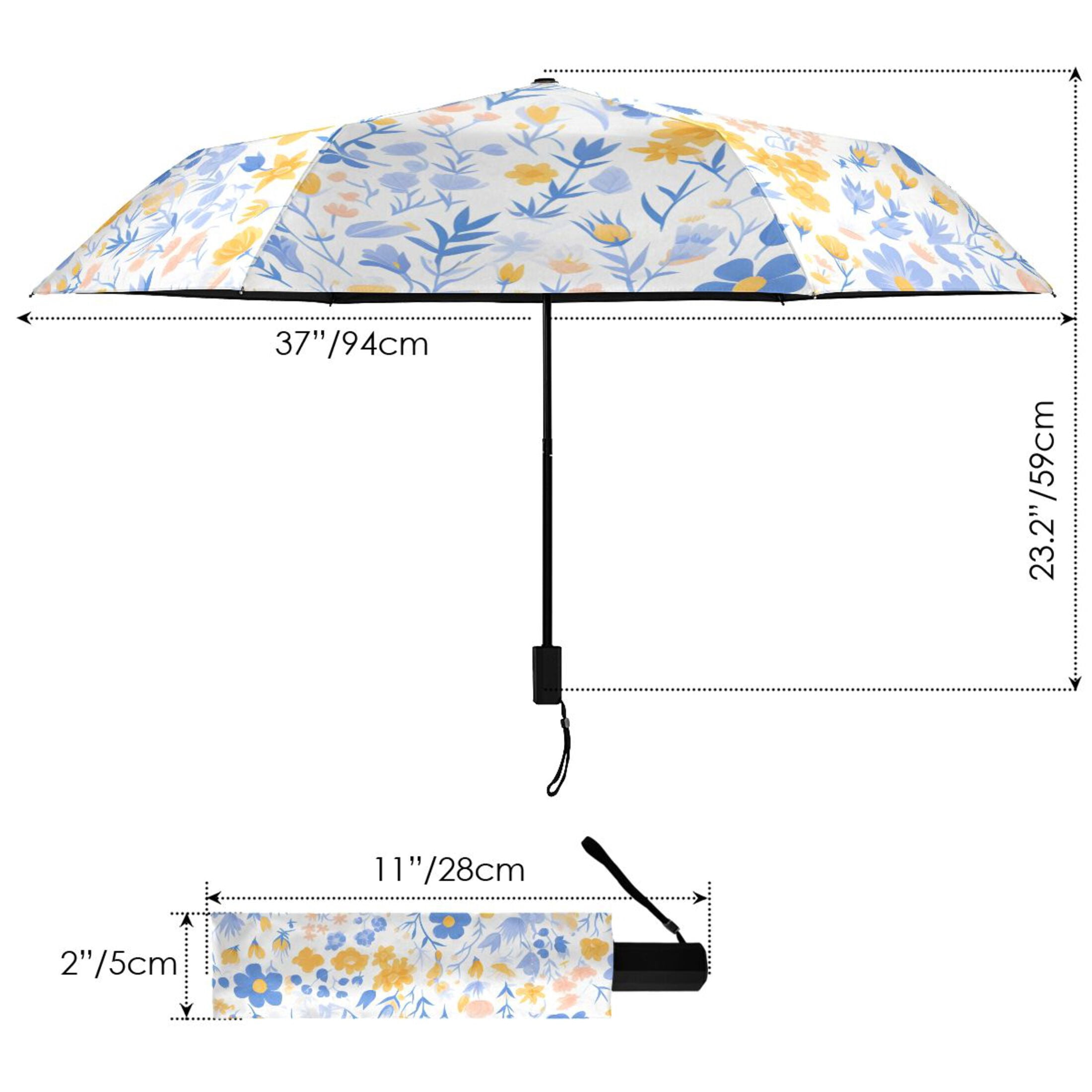ALAZA Flower-a6 UPF 50+ Compact Folding Umbrella for Rain Travel Umbrella Packable