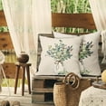 thumbnail image 4 of Spring Summer Leaf Pillow Covers 20X20 Inch Watercolor Eucalyptus Leaves Couch Pillow Cases Sage Green Farmhouse Throw Pillows Set of 2 Home Decor for Living Room Bedroom Bed Cushion Outdoor, 4 of 6