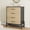 Natural Oak + Black, variant on Juiluna 4 Dresser for Bedroom, 38.6" Tall Dresser, Tall Drawer with Storage Freestanding, Wooden Closet Storage Chest for Living Room, Bedroom, Entryway, Natural Oak