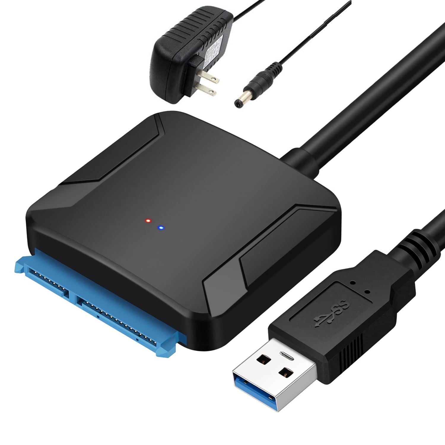 Mening løfte Saucer EYOOLD USB 3.0 to SATA III Hard Drive Adapter Cable for 2.5" 3.5" SSD HDD  with 12V 2A Power Supply - Walmart.com