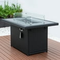 thumbnail image 4 of Outdoor Propane Fire Pit Table - Patio Heater with Wicker Frame & Tabletop - Modern Fire Bowl, 4 of 10