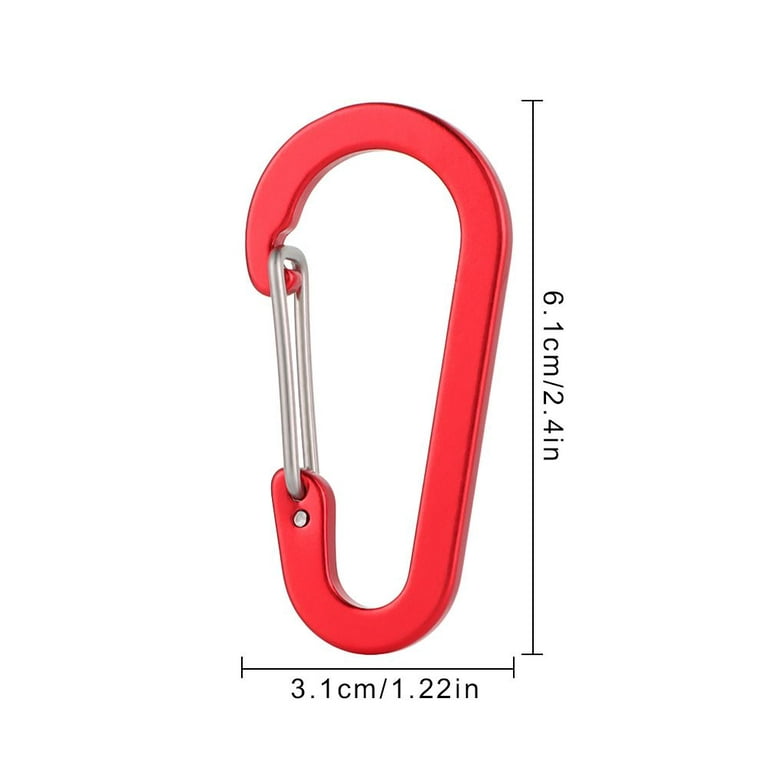 S Carabiner Clip, 20Pcs Small Alloy Keychain Clip 1.6 Inch Snap Hook Zipper  Clips Anti Theft Backpack Mini Dual Locking Carabiner for Fishing Camping