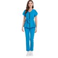 thumbnail image 5 of Niaahinn Scrubs for Women Set Modern Scrub Top and 8 Pockets Jogger Pants Medical Nursing Uniforms Scrubs Set, 5 of 7