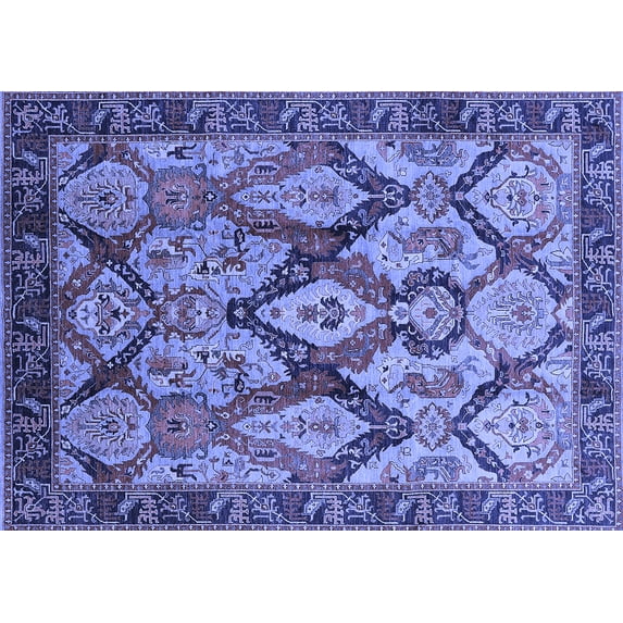 Ahgly Company Indoor Rectangle Oriental Blue Industrial Area Rugs, 5' x 7'