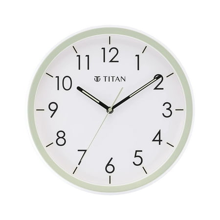 Titan Contemporary Plastic Wall Clock with Lume Hands, (12.79 inch x 12.79 inch, Green)