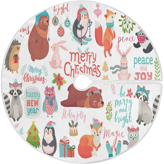 FMSHPON Christmas Set Xmas Christmas Tree Skirt Stand Mat for Holiday Party Decoration Indoor Outdoor 48 inches