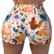 thumbnail image 2 of Balery Cute Chickens Pantalones cortos de entrenamiento estampados para mujer, sin costuras, ajustados, para gimnasio, yoga, correr, deportes, ejercicio activo, fitness.-XX-Large, 2 of 8