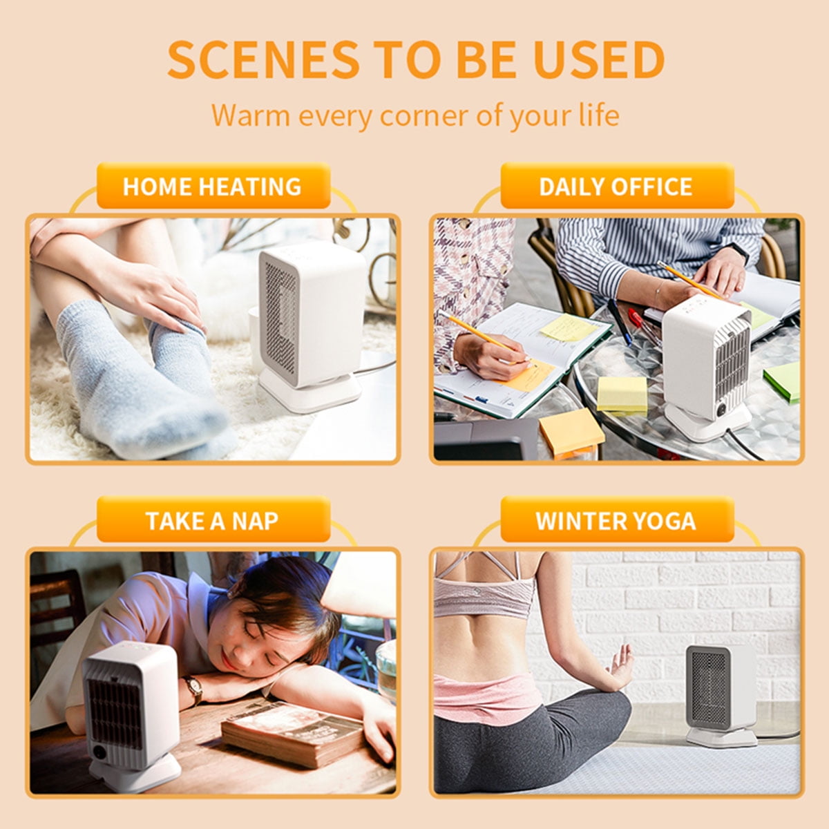 Hands DIY Space Heater Fan Heater Reusable Portable Electric Heater 1000W  Small Desktop Heater Mute Personal Heater Fast Heating PTC Ceramic Heater 3  Modes for Home Bedroom Office Desk - Walmart.com
