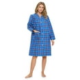 thumbnail image 2 of Casual Nights Women's Floral Snap Front Flannel Duster Long Sleeve Lounger Dress, 2 of 5