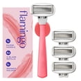 thumbnail image 1 of Set de rasurado Flamingo con rastrillo de 5 hojas y mango rosa, 1 of 6