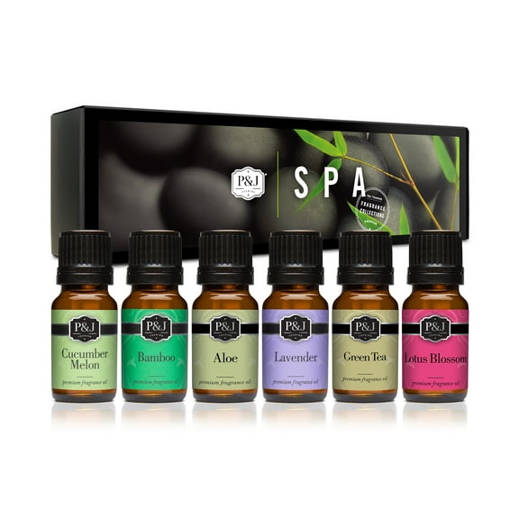 P&J Fragrance Oil | Spa Set of 6 - Scented Oil for Soap Making, Diffusers, Candle Making, Lotions, Haircare, Slime, and Home Fragrance