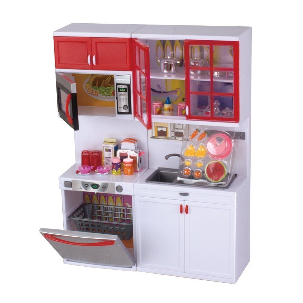 Girls Modern Toy Kitchen Playset, Perfect for Use with Dolls Walmart