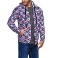 thumbnail image 2 of Uemuo Skull Flower Blue for Men's Fashion Full-zip Hoodies & Sweatshirts with Kangaroo Pocket, Zip-up Hooded Sweatshirt, Moisture Wicking & Breathable-Medium, 2 of 5