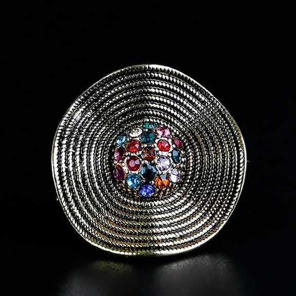 Opvise Boho Vintage Women Shiny Rhinestone Wedding Party Cocktail Ring Jewelry Gift