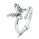 thumbnail image 1 of Anillo de plata 925 con forma de mariposa ajustable, antialérgico, 1 of 4