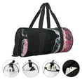 thumbnail image 3 of KLL Pink White Ocean Waves Duffle Bag For Men Women Sport Gym Fitness Tote Travel Training Workout Basketball Football Weekender, 3 of 6