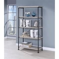 thumbnail image 2 of Bowery Hill 4-Shelf Open Farmhouse Wood Bookcase in Gray Finish, 2 of 5