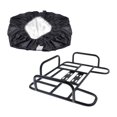 thumbnail image 3 of Bike Rear Basket Basket Large Capacity Delivery Shelf with Side Rail Rear Bike Cargo Rack with Protective Cover for Mountain Bikes, 3 of 10