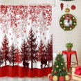 thumbnail image 5 of Small Stall Shower Curtain 48x72 Inch Narrow Half Size Red Christmas Bath Curtains Bathroom Decor, Xmas Pine Tree Elk Snowflake Holiday Waterproof Fabric Shower Curtain Set with Hooks 48 Inch, 5 of 8
