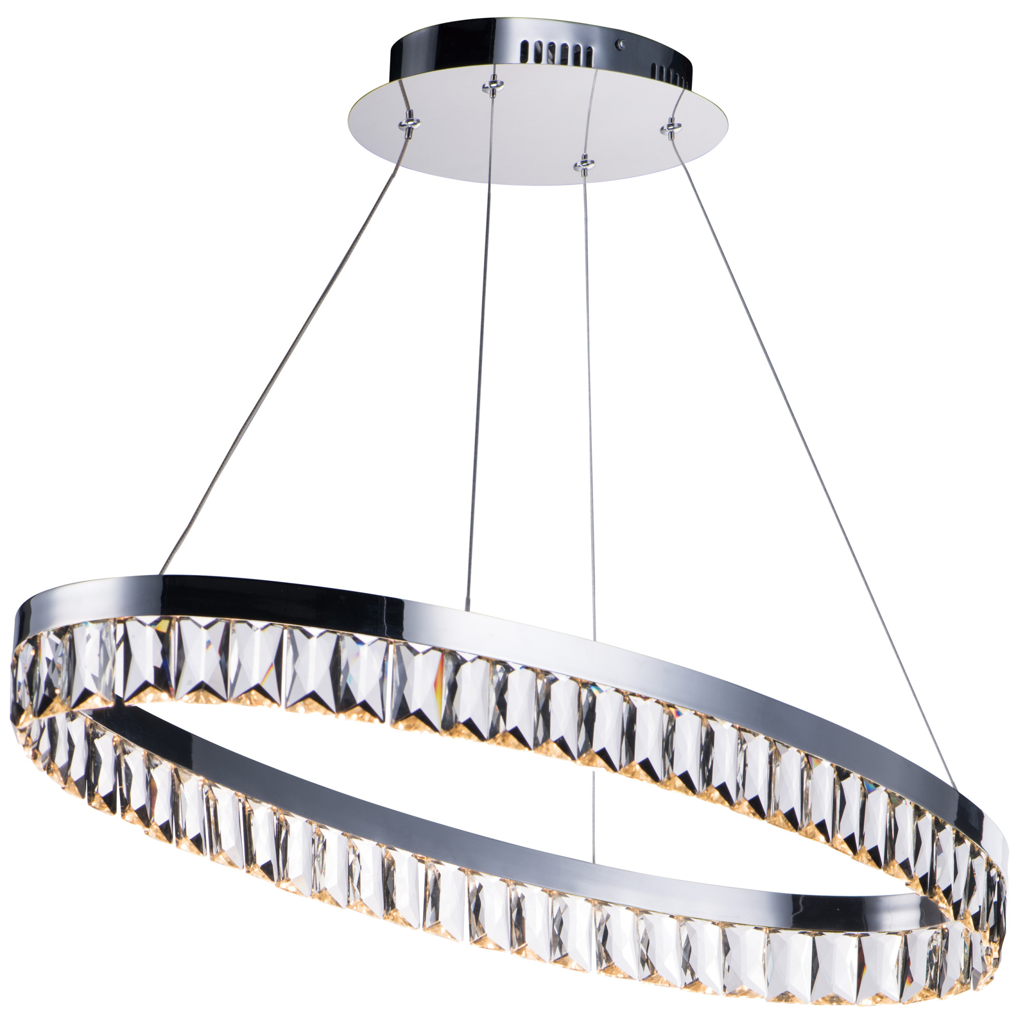 Maxim 38376Bc Icycle 31" Led Crystal Ring Linear Chandelier Chrome