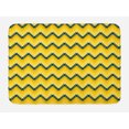 thumbnail image 1 of Abstract Bath Mat, Rhythmic Altered Chevron Modern Herringbone Inspired Motifs Illustration, Plush Bathroom Decor Mat with Non Slip Backing, 29.5" X 17.5", Night Blue Mustard, by Ambesonne, 1 of 2