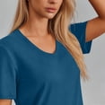 thumbnail image 6 of Lenpel Workout Tops for Women Short Sleeve V Neck Curved Hem Athletic Casual T-Shirts Running Yoga Tees UPF 50+ Sun Shirts, 6 of 7