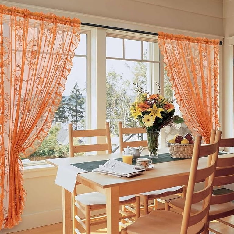 XmhyTop-A Lace Curtain 2 Pieces 140*200cm Lace Window Curtains