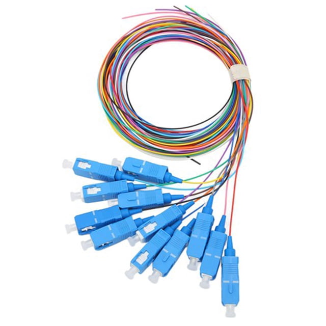 Cable de fibra óptica - Cable de conexión con casquillo cerámico de 12 hilos (12 piezas)