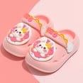 thumbnail image 2 of Toddler Kids Bunny Pillow Sandals Cute Cartoon Slides Slippers Summer Quick Dry Non-Slip Beach Water Shoes Soft Comfy Bathroom Shower Slippers for Toddler Boys Girls Gibobby,4.5,Pink, 2 of 5