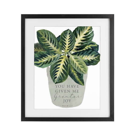 Stupell Industries Farmhouse Prayer & House Plant Black Framed Print Under Glass, 13 x 16, by Lanie Loreth