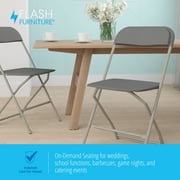 Flash Furniture Hercules Series Plastic Folding Chair White - 10 Pack 650LB Weight Capacity Comfortable Event Chair-Lightweight Folding Chair