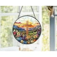 thumbnail image 2 of Cross And Wildflowers Stained Glass Suncatcher, Flower Cross Gift For Religious, Christian Faith Home Decor, Christian Glass Windows Hanging, 2 of 6