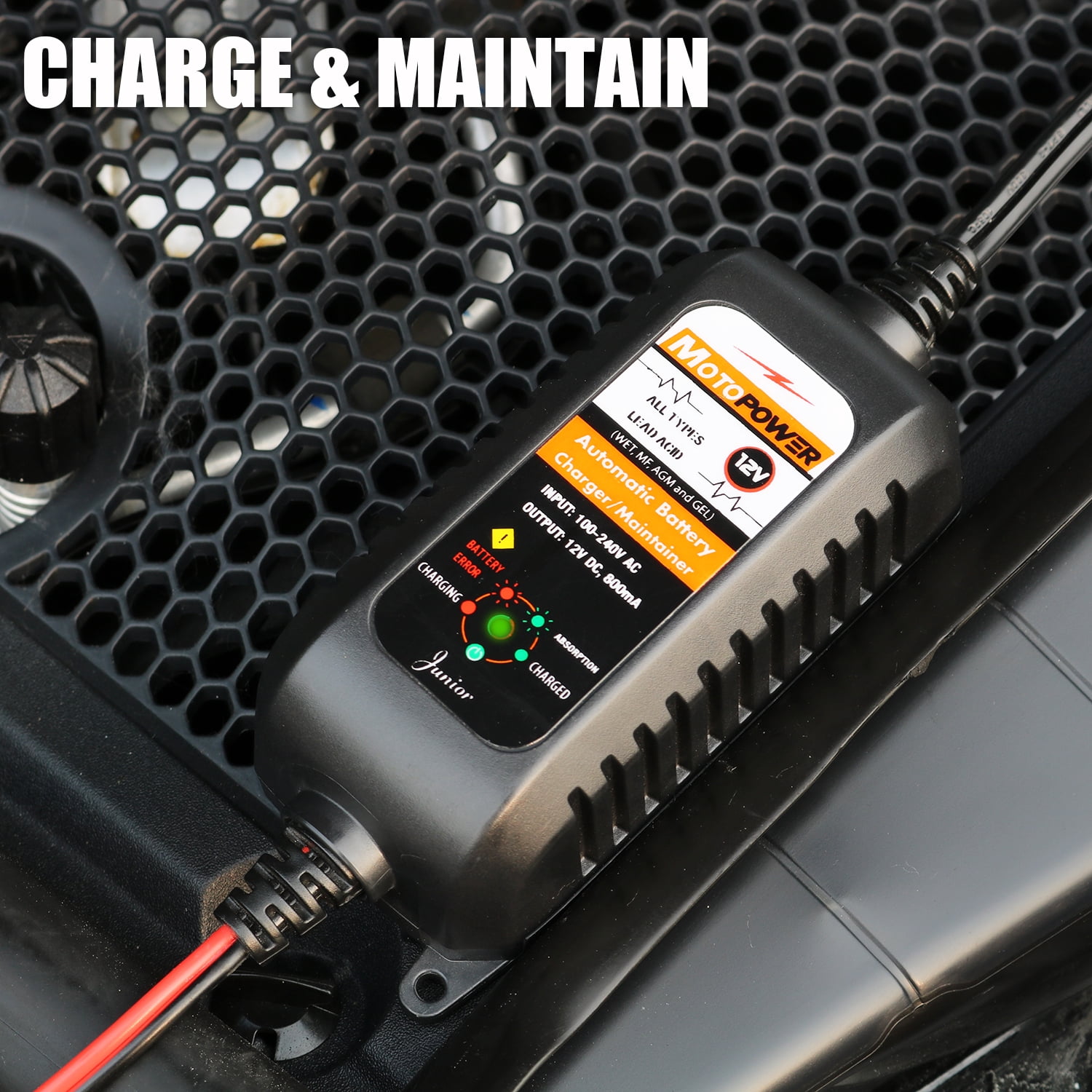 Motopower MP00205A 0.8 Amps 12V Fully Automatic Automotive Battery Charger