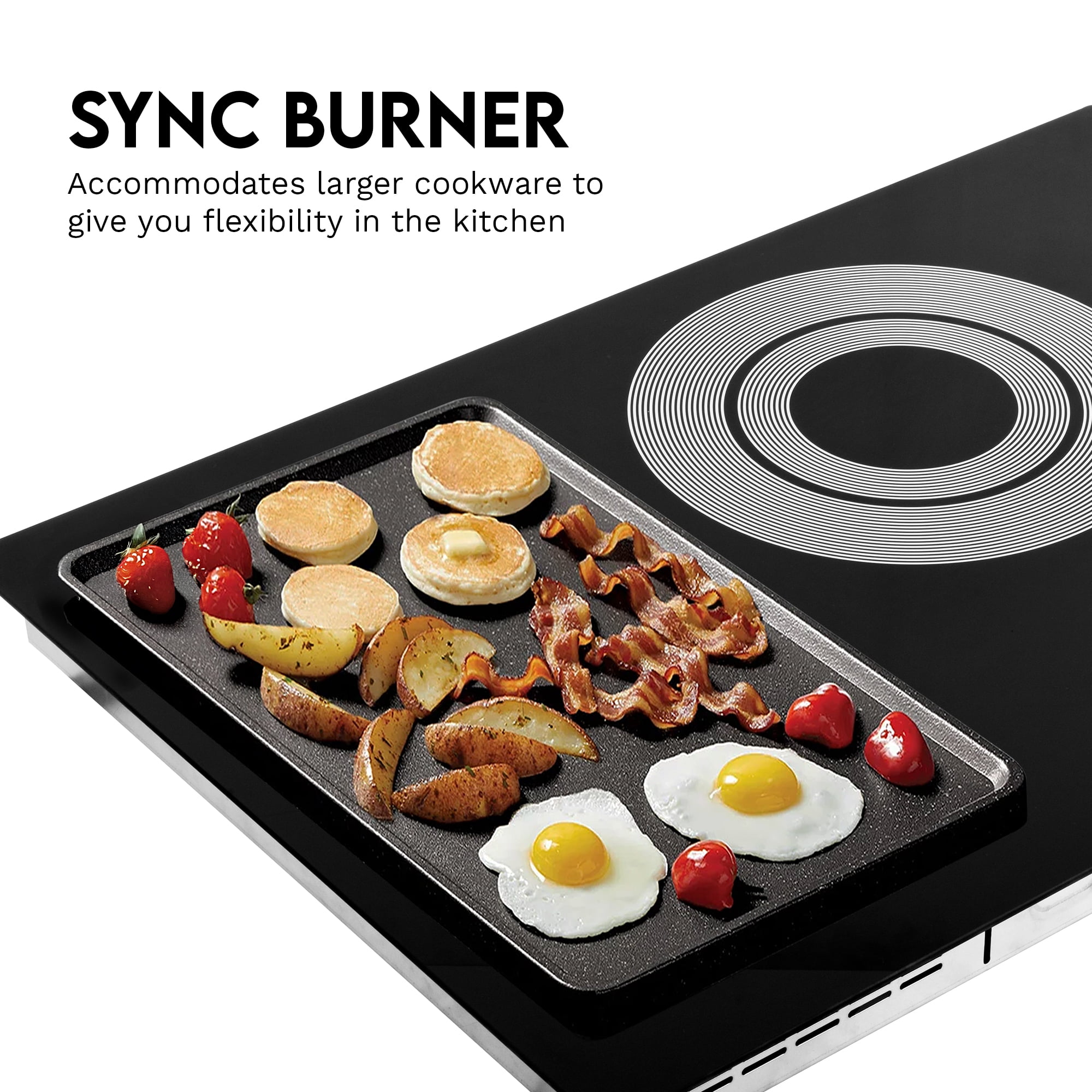 Cosmo 36 in. Electric Ceramic Glass Cooktop with 5 Burners, Triple Zone Element, Sync Burners, Hot Surface Indicator Light and Touch Controls