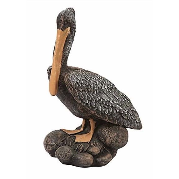 Solid Rock Stoneworks 16" Pelican on Rocks-16 Tall x 10" w x 8" Dia-Lifelike