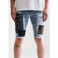 thumbnail image 5 of Embellish NYC Men's Rip & Repair Patchwork Distressed Skinny Denim Jean Shorts (34, Blue Stonewashed), 5 of 5