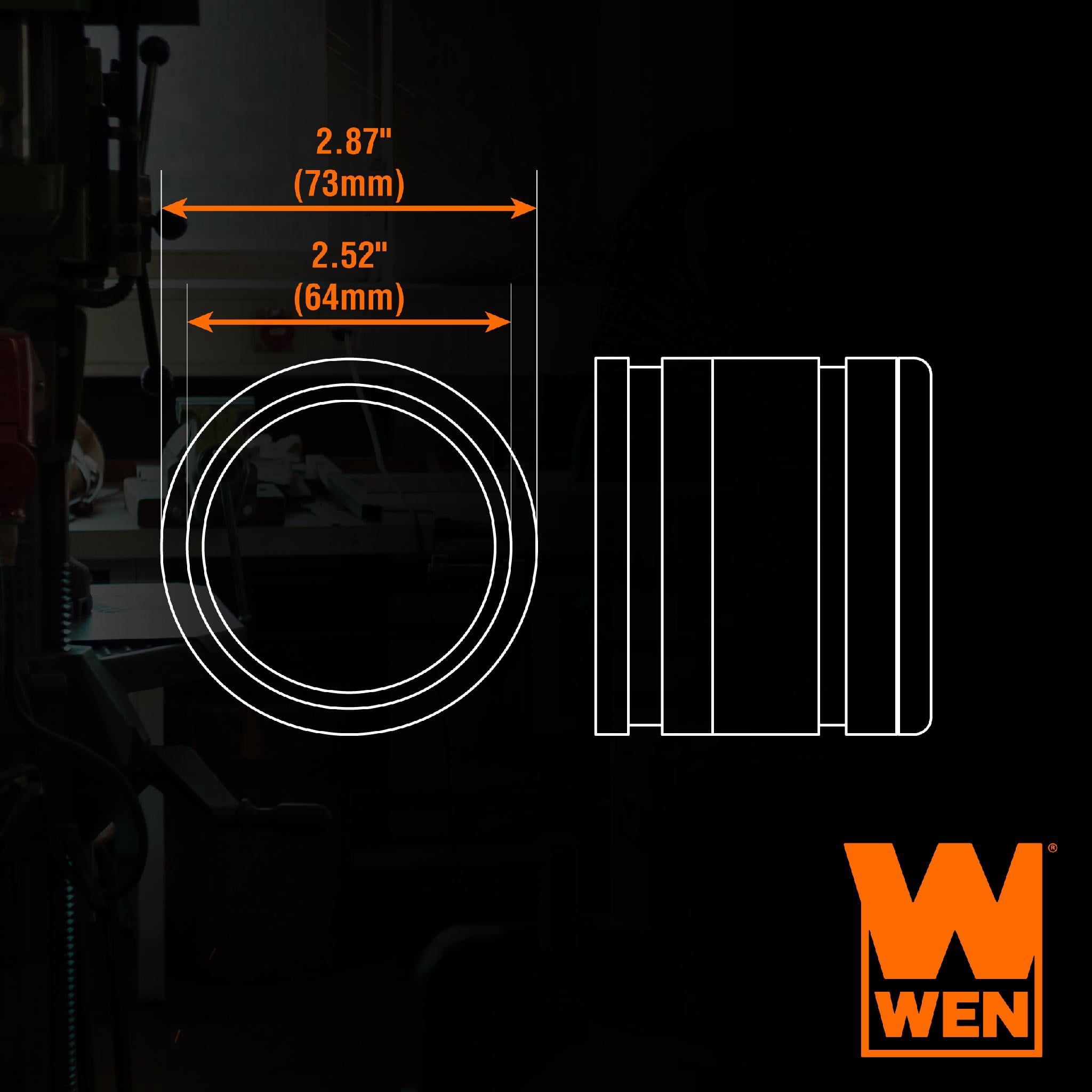 WEN 2.5-Inch Flexible Dust Cuff Hose Connector for Dust Collection Systems