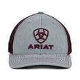 thumbnail image 2 of Ariat A300012009 Mens Hat Baseball Cap Snap Mesh R112 with Embroidered Design, Grey & Burgundy, 2 of 4