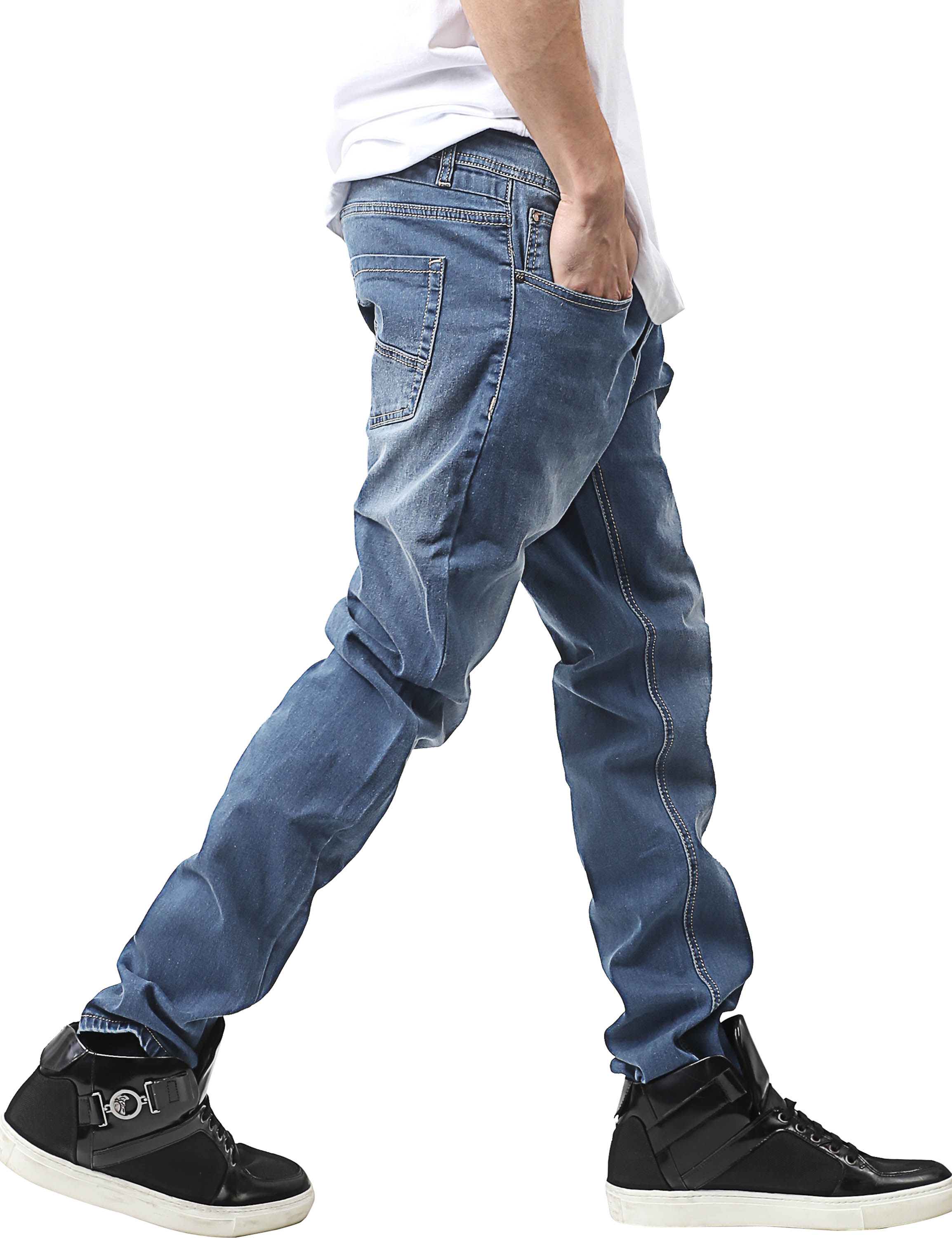 Mens Skinny Jeans Stretch Skinny Fit Slim Denim Pants - image 3 of 4