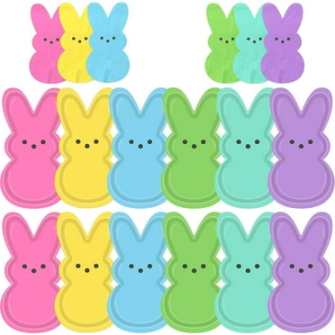 48Pcs Easter Tableware Set Bunny Shape Paper Plates and Napkins Easter Party Decor Easter Chillin with My Bunny Dinnerware for Spring Welcome Easter Supplies