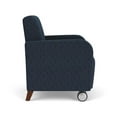 thumbnail image 2 of Siena Reception Guest Chair / Casters / Walnut Wood Legs / Blue / Dark Blue, 2 of 5