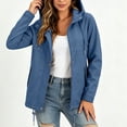 thumbnail image 4 of Winter Hooded Jackets for Women Waterproof Plus Size Long Sleeve Solid Color Lightweight Windproof Rain Jacket with Pockets for Hiking Travel Sport, 4 of 7