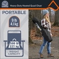 thumbnail image 6 of Camp & Go Heavy-Duty Heated Quad Outdoor Camping Chair, Folding Heated Chair with 18" USB Cable, Storage Compartment, and Cup Holder, Black, 6 of 10