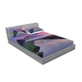 thumbnail image 2 of Ambesonne Nature Fitted Sheet & Pillow Sham Set, Misty Sunrise Sunnny Sky, Queen, Multicolor, 2 of 2