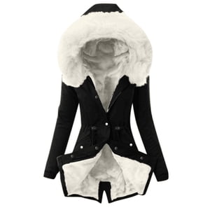 DondPO Coats d'hiver pour femmes Femmes Plus Taille manteau d'hiver Lapel Collar Long Sleeve Veste matelassée Vêtements de dessus Big Collar Vestes Parkas pour femmes Snow Manteaux pour femmes Blanc 3XL Dégagement !