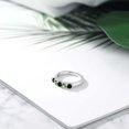 thumbnail image 4 of Gem Stone King 925 Sterling Silver Black Onyx and Green Peridot Wedding Band Ring for Women (0.80 Cttw, Round 3.5MM, Gemstone December Birthstone, Size 6), 4 of 4